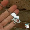 Брелок для ключів "Я люблю Україну. Карта України". Нержавіюча сталь